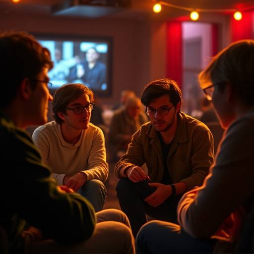 Des étudiants participant à un club de cinéma et discutant d'un film